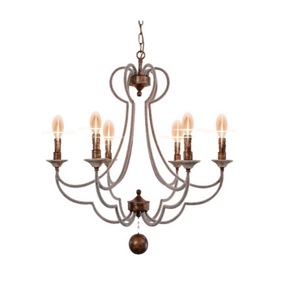 Iron with Antique Gold Foil Chandelier image 0